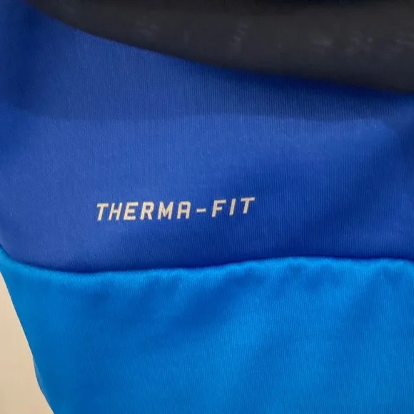 Nike Therma-FIT Full Zip Hoodie Mens XXL Blue Black Colorblock Fleece Jacket - Picture 4 of 6